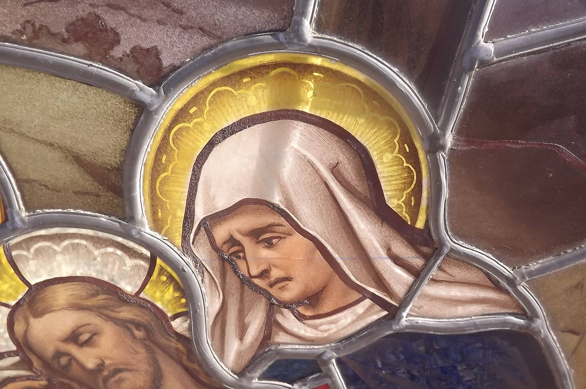 19th century stained glass window “Jesus”