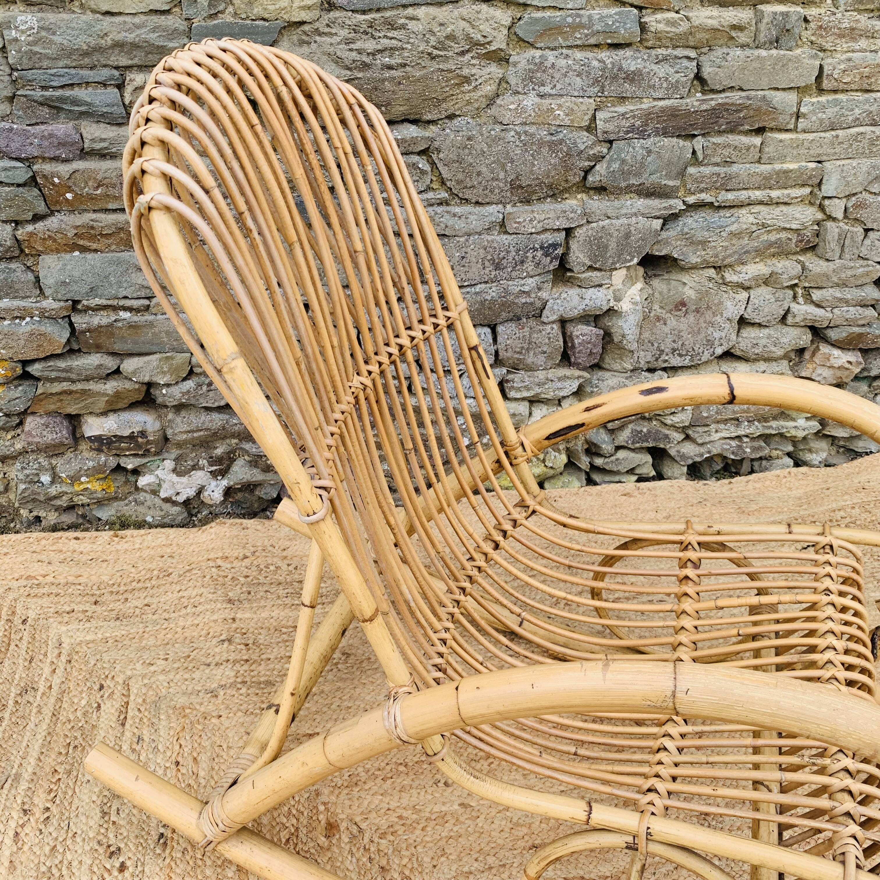 Pair of rattan rocking chairs by Rohe Noordwolde