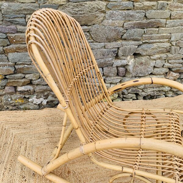 Paire de Rocking-chair en rotin par rohe noordwolde