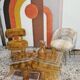 Set of 3 Moumoute Chairs, 2 Pelfran, 1 Barrel from 1960-1970.