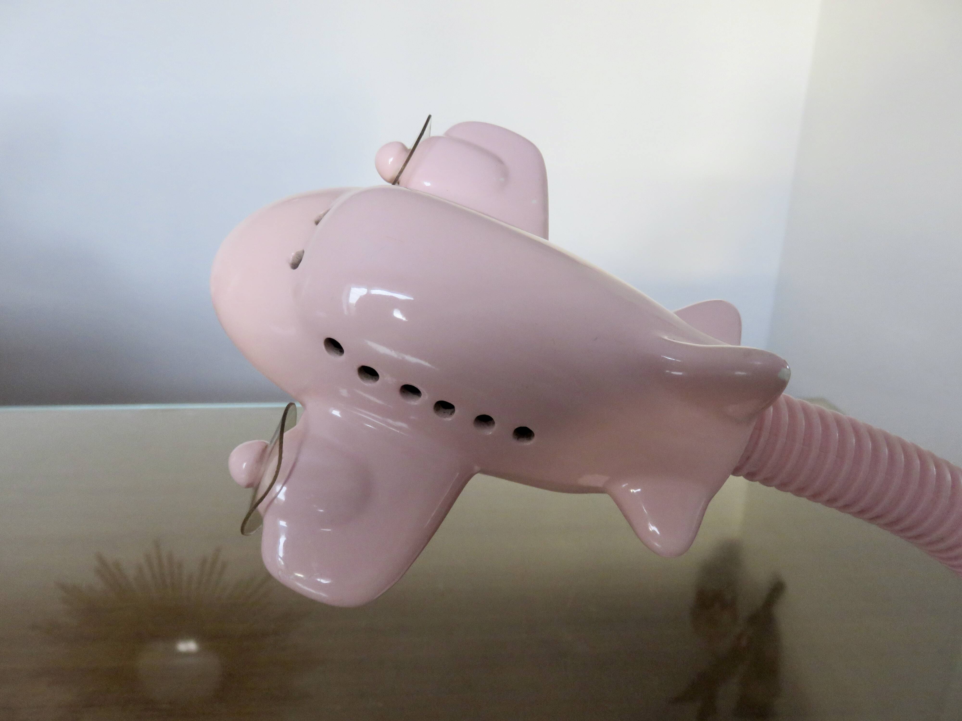 Pink ceramic “airplane” lamp from the 80s