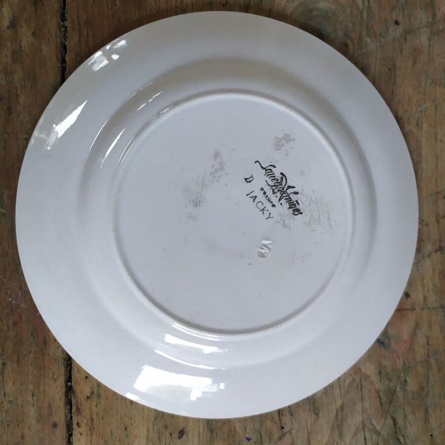 Porcelain plate Sarreguemines Jacky Old vintage flower dp 0821F07