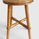 Vintage Rattan and Bamboo Accent Side Table / Stool, Spain, 1970s