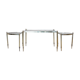 Portuguese pull out tables in brass and glass, 1970s