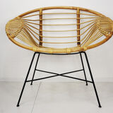 Rattan and metal chair