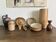 Vintage french stoneware ceramics set – mineral earth
