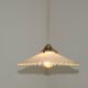 Art Deco suspension in pleated white opaline, France