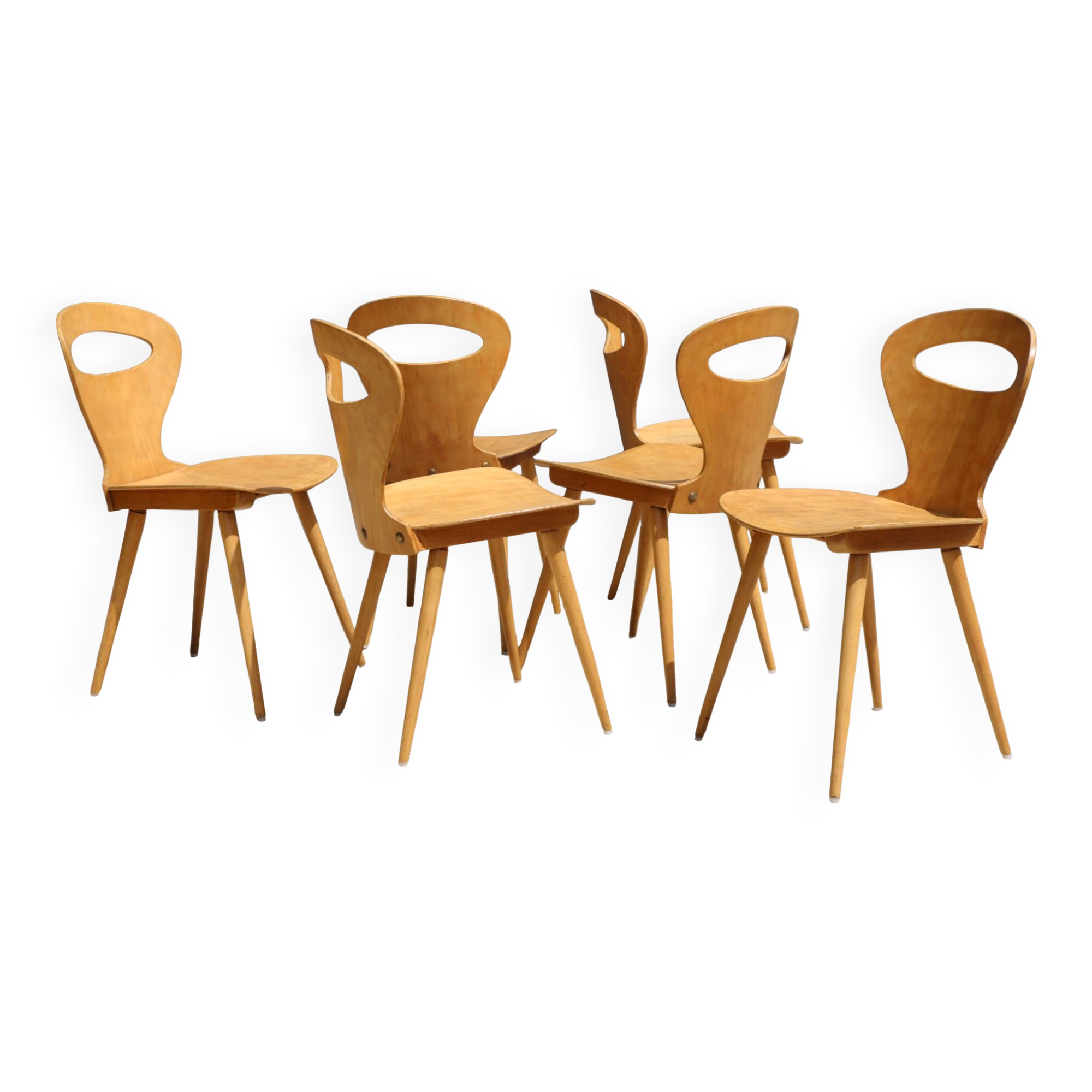 6 BAUMANN V2 chairs in light beech
