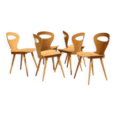 6 BAUMANN V2 chairs in light beech