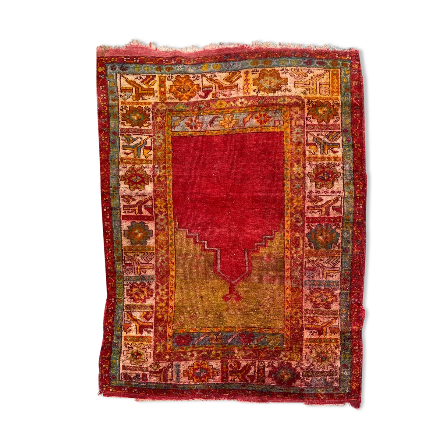 Old Turkish carpet Anatolia handmade 105x135 cm