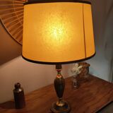 Le Tanneur leather and brass desk lamp