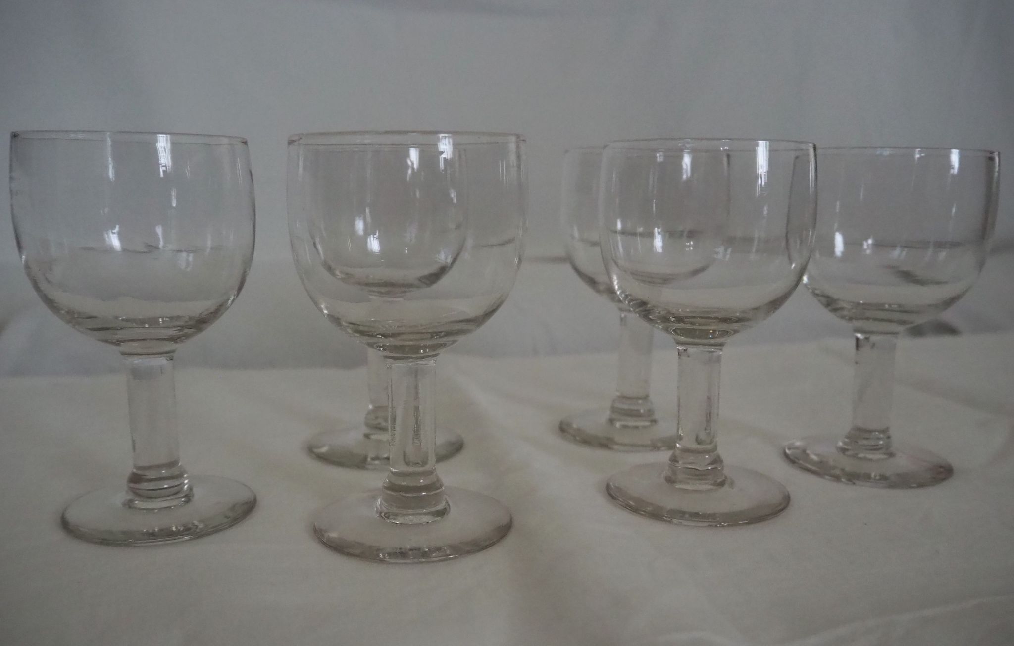 6 old balloon glasses – Bistrot style – XXth century
