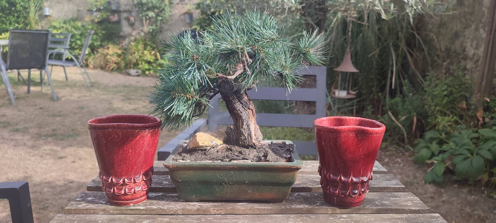 Pair of Art Deco asymmetrical red oxblood ceramic vases