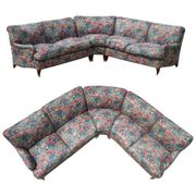Vintage Howard & Son's London Bridgewater 5-seater fabric corner sofa.