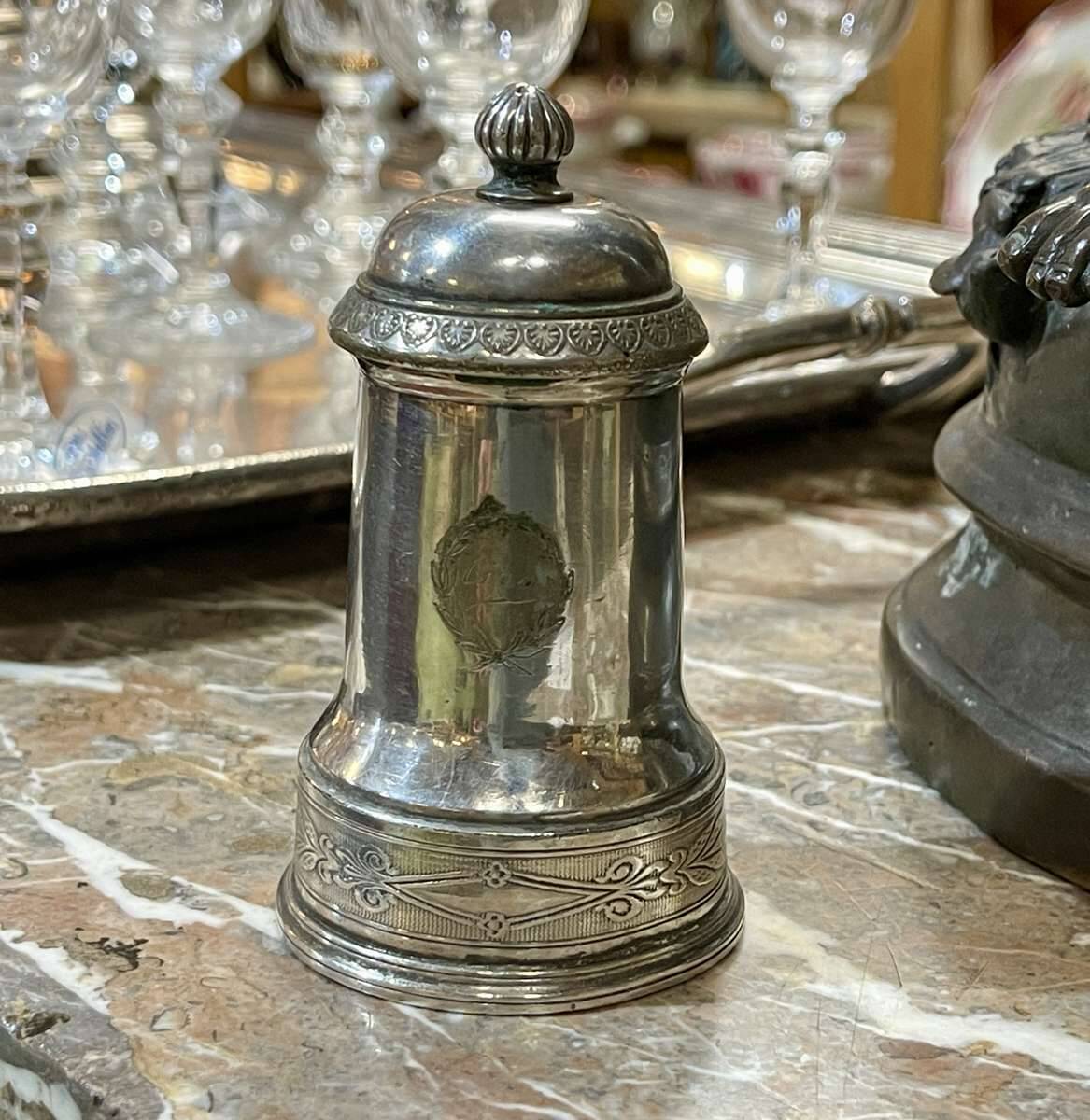Silver-plated metal pepper mill by Christofle - early 20th century