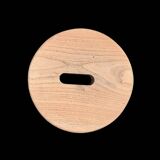 Antique brutalist tripod stool in solid wood
