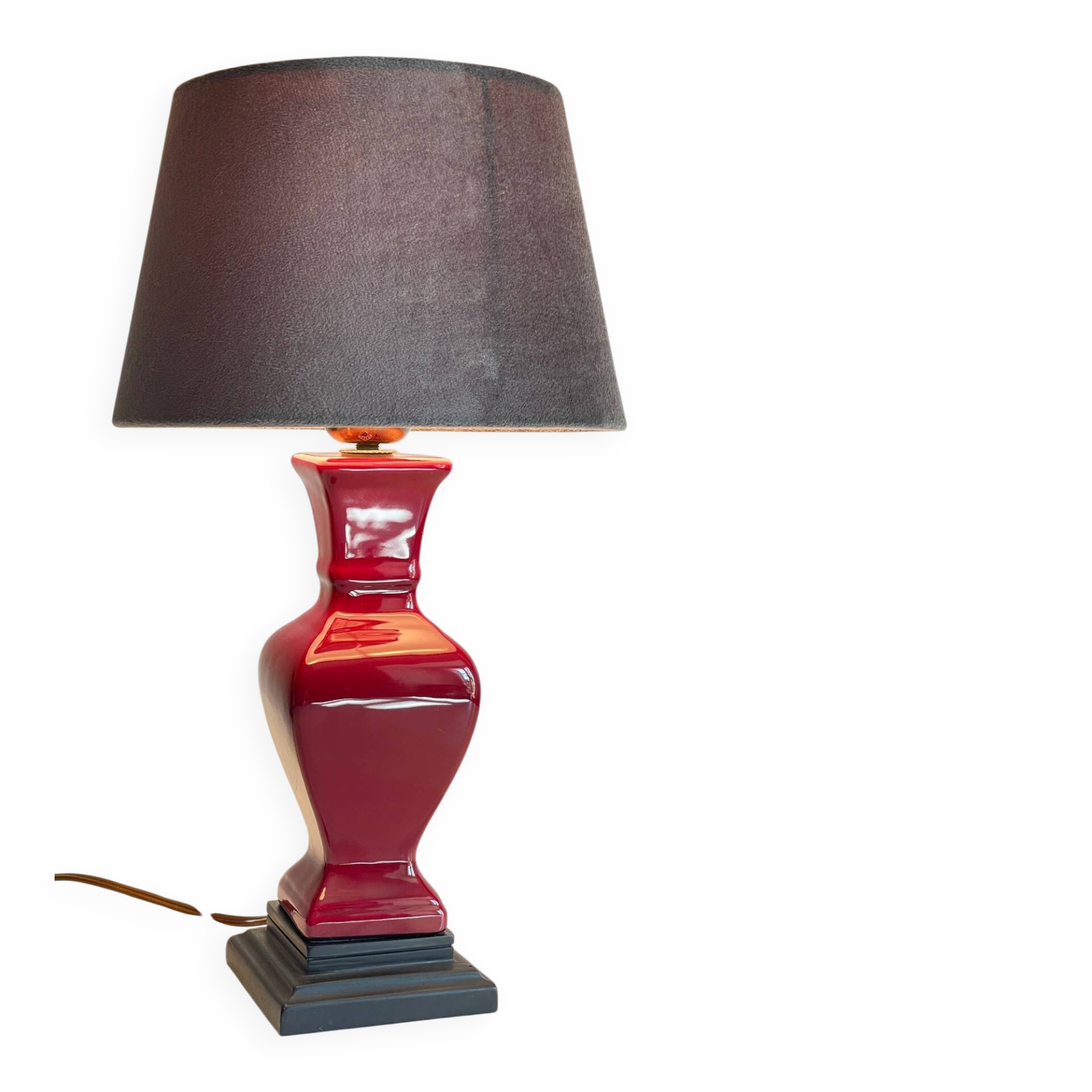 Ceramic lamp and vintage velvet