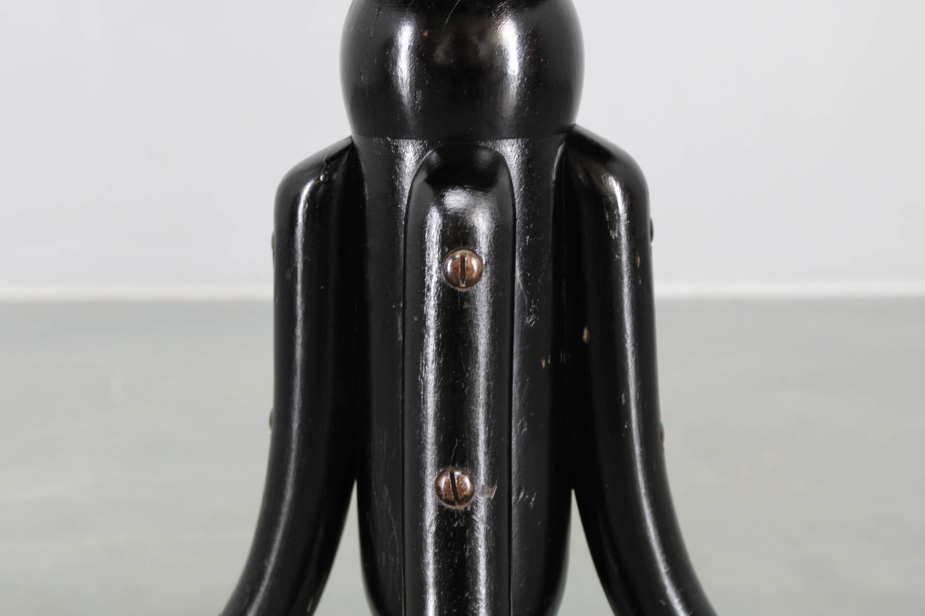 Tabouret de piano Thonet en bois courbé noir, Tchécoslovaquie, années 1930