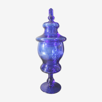 Cobalt Blue drageoir early 20th Blown Mouth