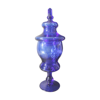 Cobalt Blue drageoir early 20th Blown Mouth