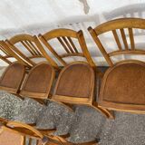 Set of 6 varnished bistro chairs