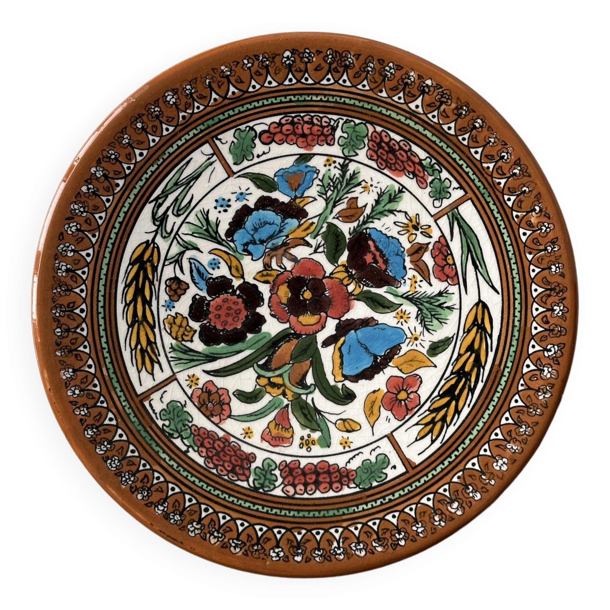 Old hand-painted plate