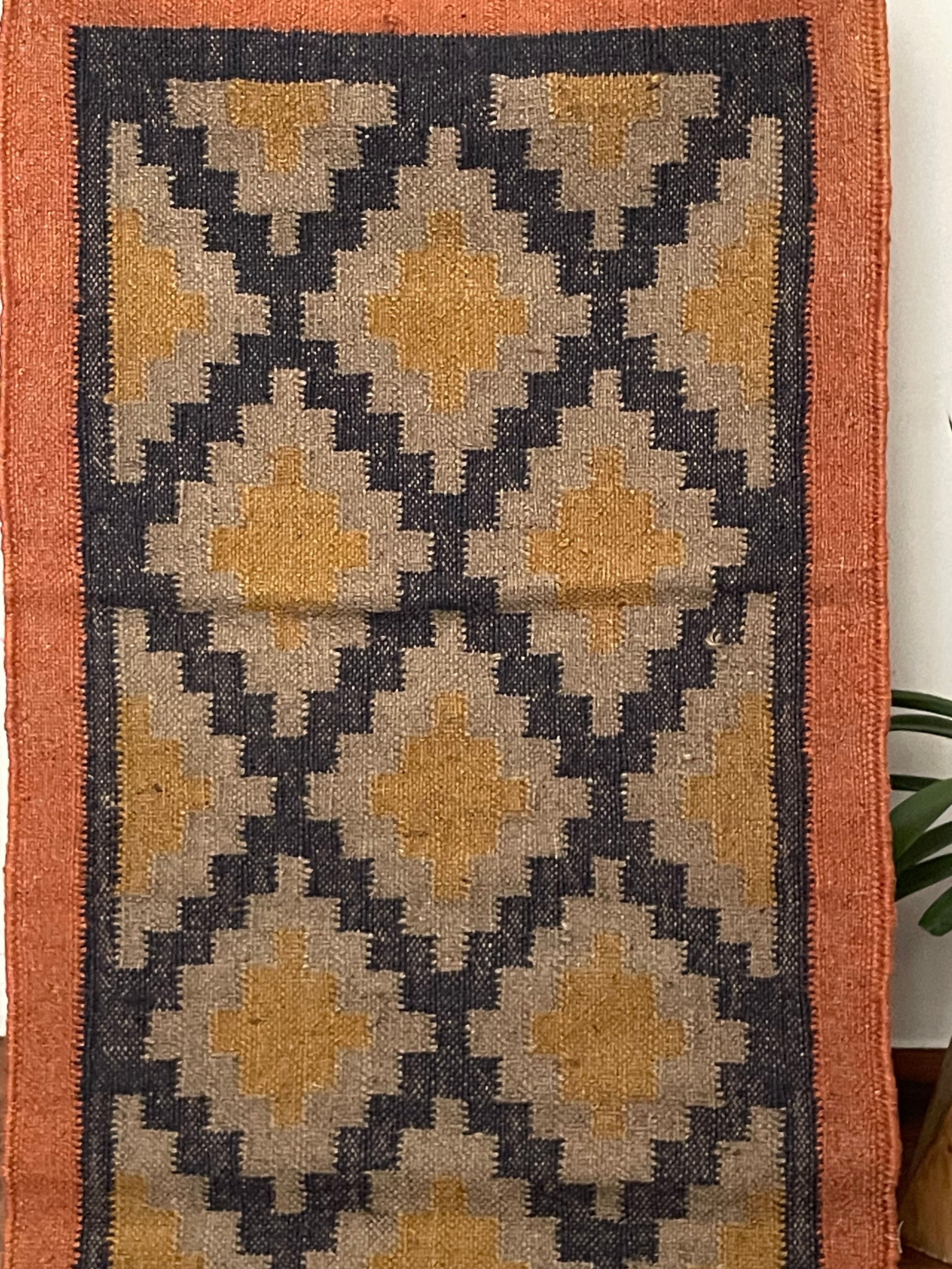 Tapis en jute et coton tissé à la main