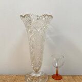 Large cut crystal vase - H35 cm