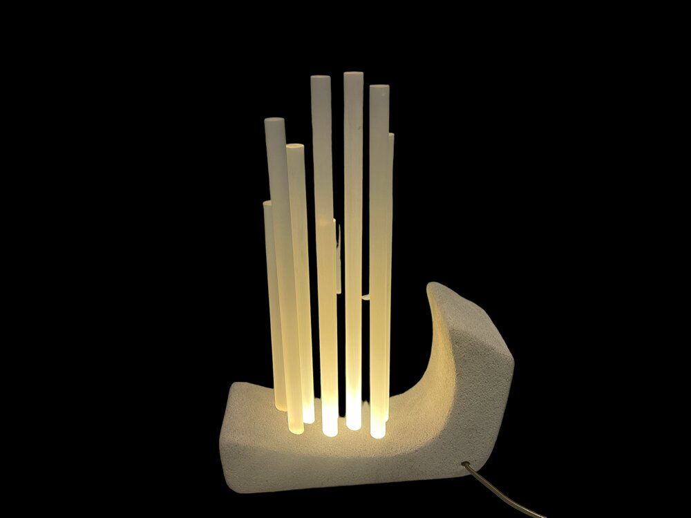 Acrylic Stone Table Lamp, 1980s