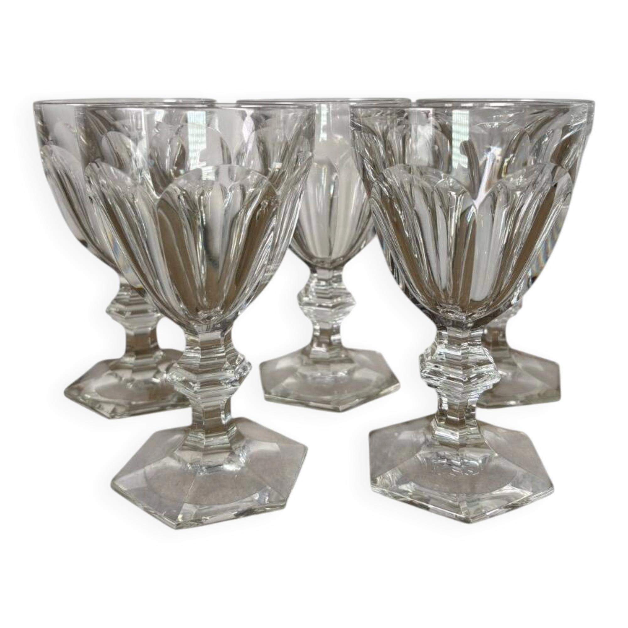 Ensemble de cinq verres à eau Baccarat Harcourt, 15,1 cm