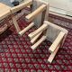 Vintage light wood nesting trio table