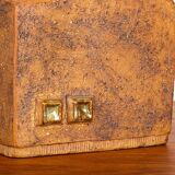 Pair of Swedish vases, brutalist, stoneware, glazed neck, Curt Magnus Addin.