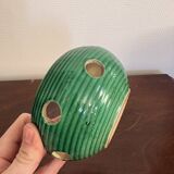 Vintage Burned Perfume Lantern Vallauris Art Deco Green Blue Wicker