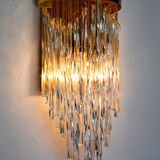Venini Waterfall wall lamp, murano glass, Italy, 1960