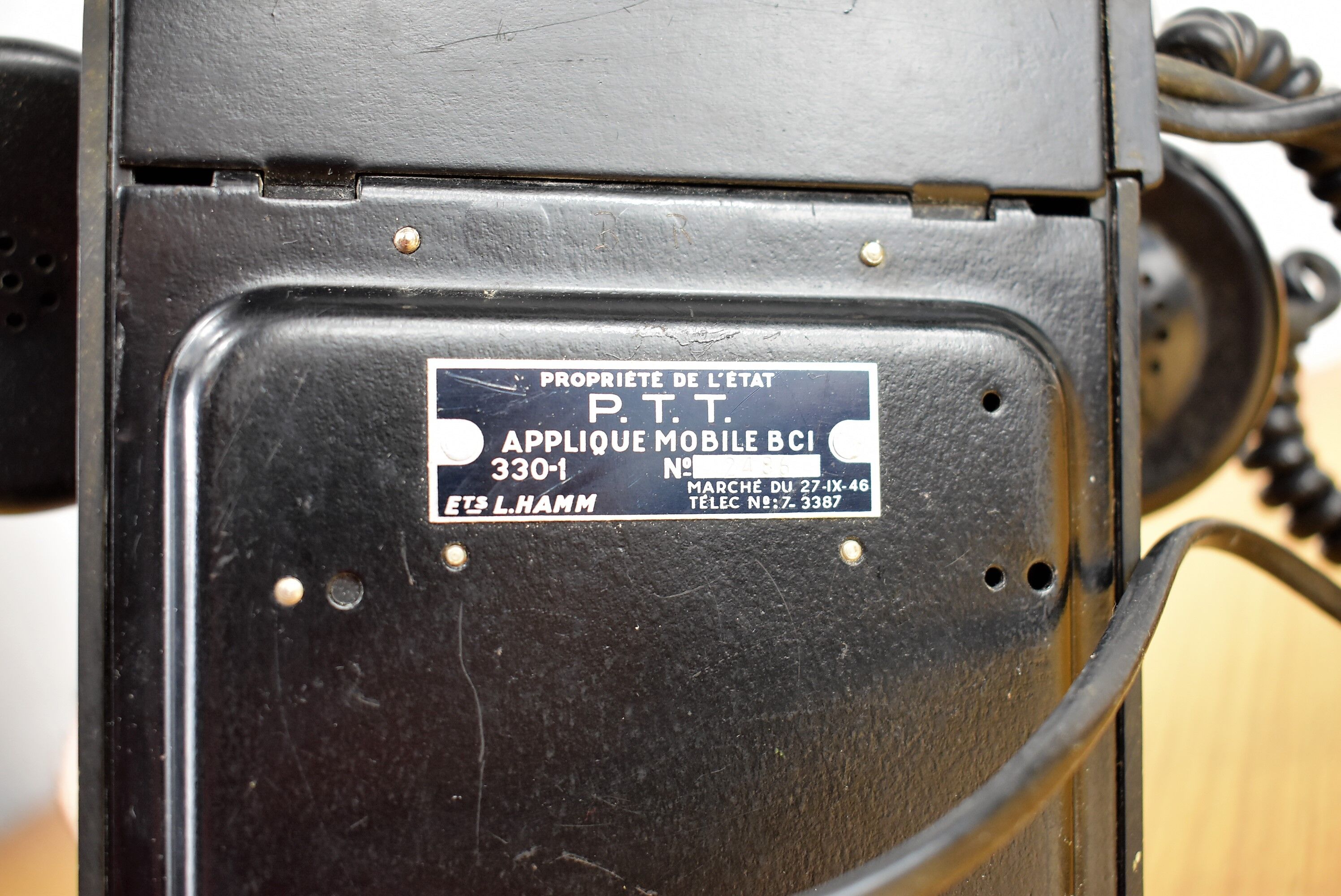 Old black Bakelite phone