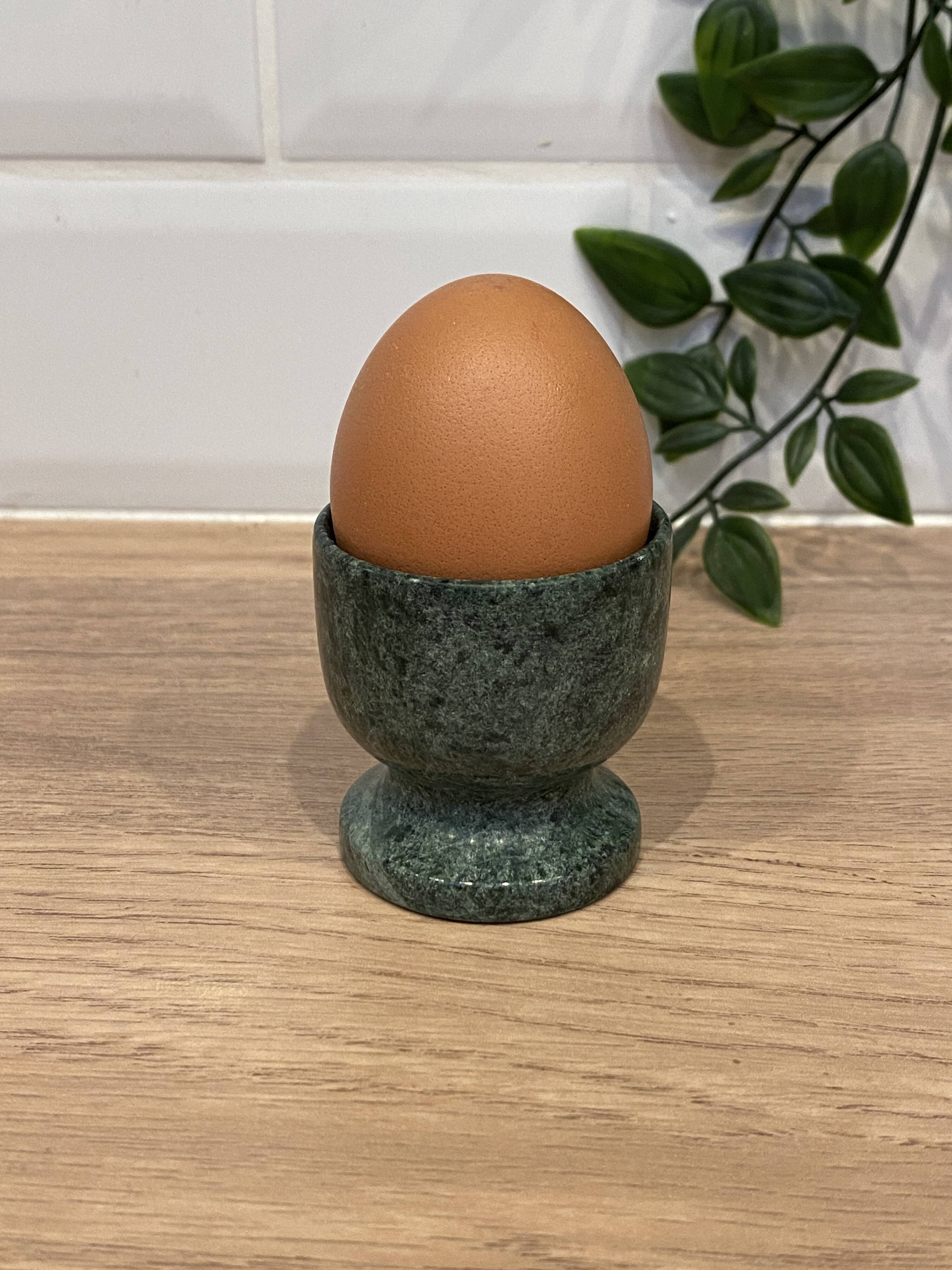 Green marble egg cup