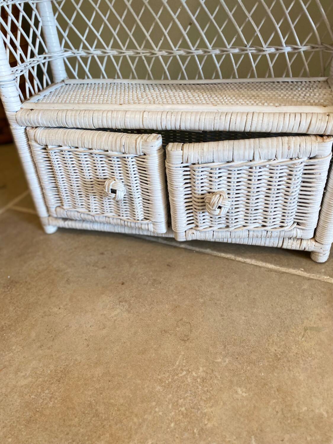 Vintage wicker shelf
