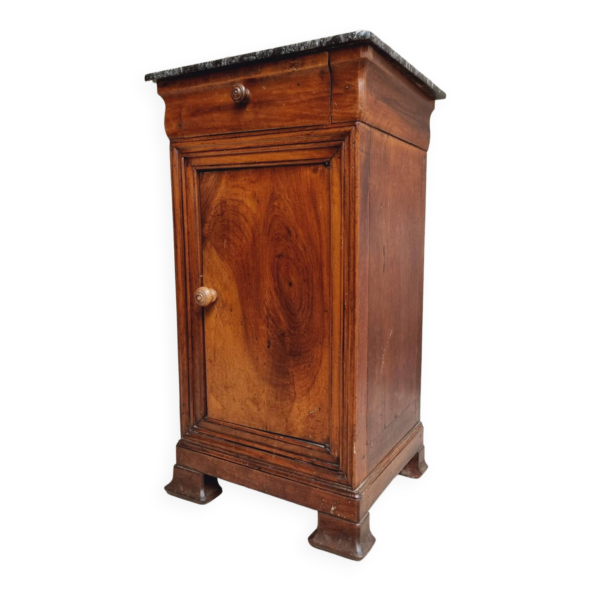 Antique small cabinet French hall cupboard walnut