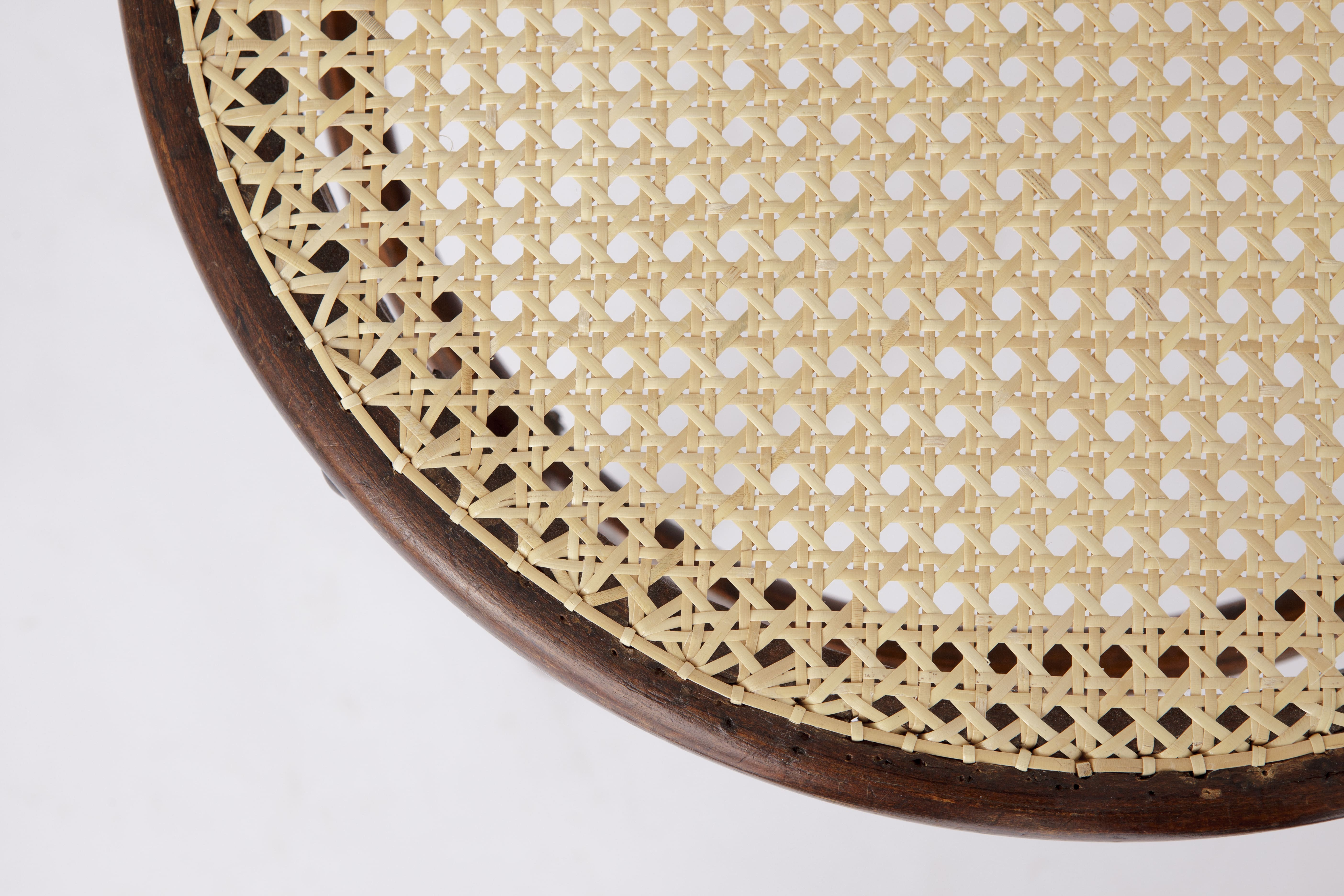 Vintage desk chair bentwood Viennese braid Fischel Austria