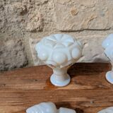 Set of 2 antique opaline crystal carafe perfume bottles