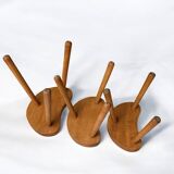Trio of solid wood "bean" coffee tables