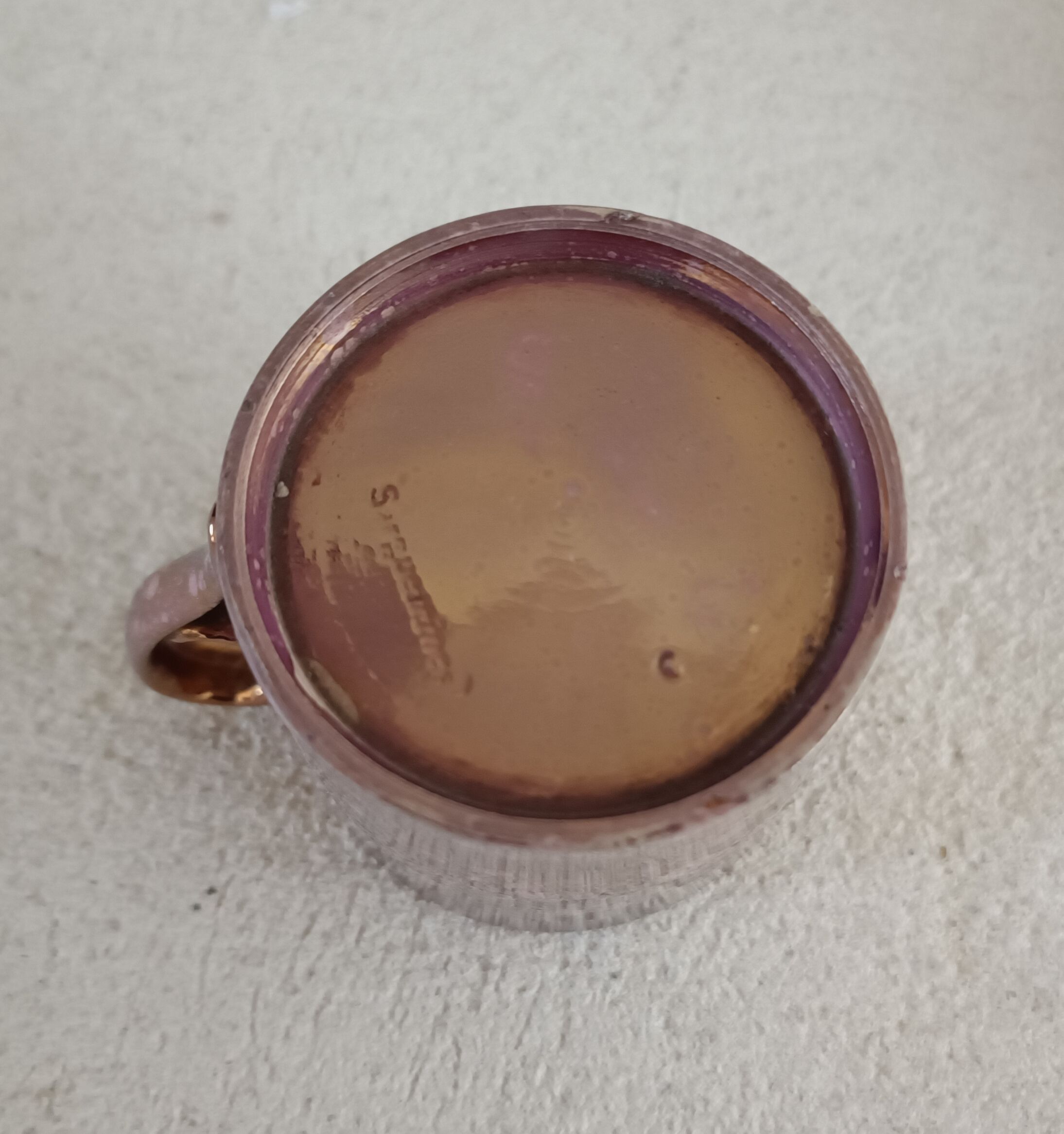 Burgos Sarreguemines glazed earthenware coffee cup and saucer