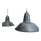 Set old enamel lamps factory lamps blue black