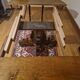 Round walnut table in solid wood, Napoleon III style with extensions - for 14 settings.
