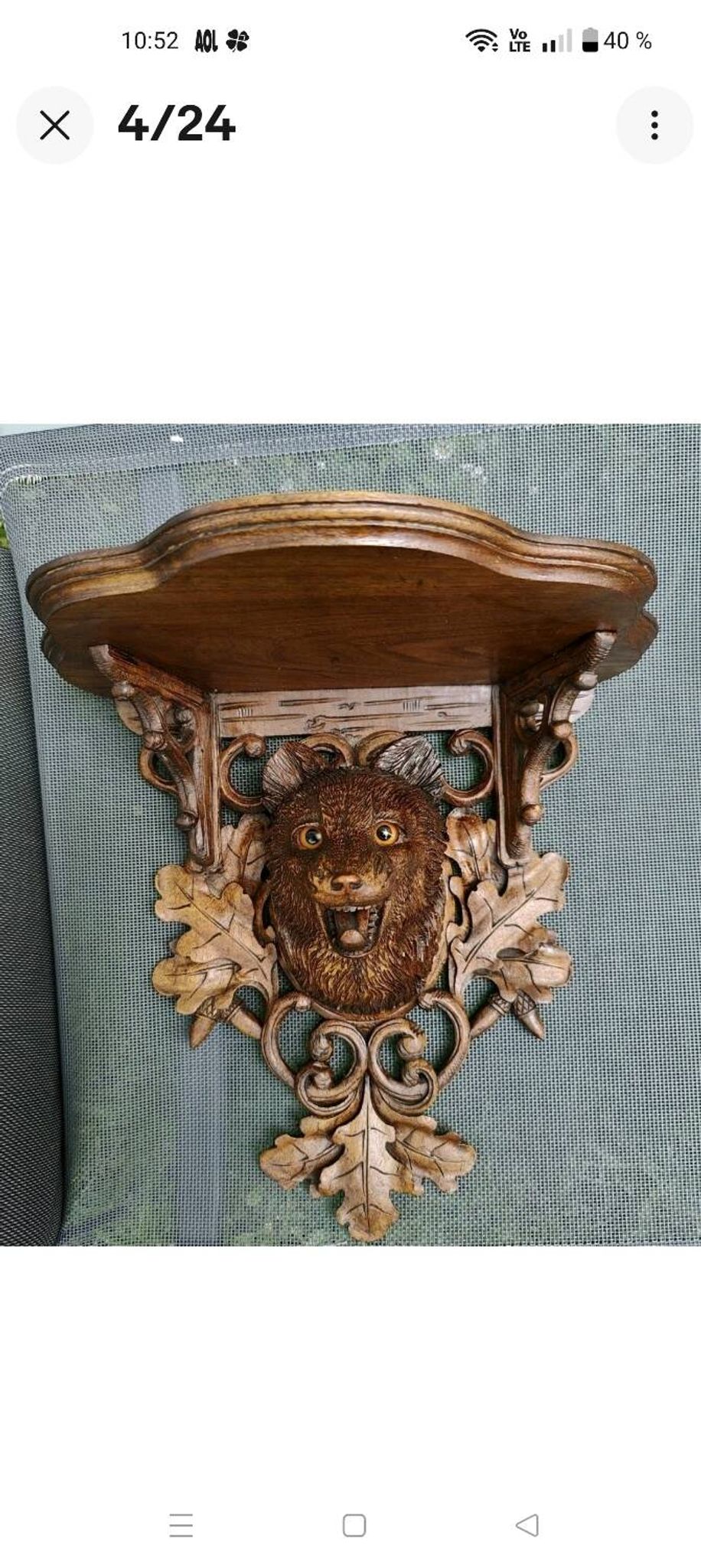 2 magnificent consoles/shelves in carved wood "FROM THE BLACK FOREST"