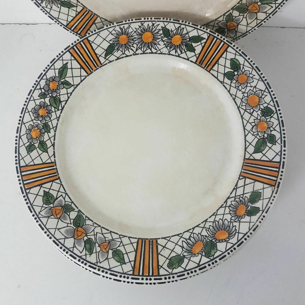 Set of 6 dessert plates in earthenware HBCM model Elisabeth