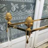 Console in Plexiglas and gold metal