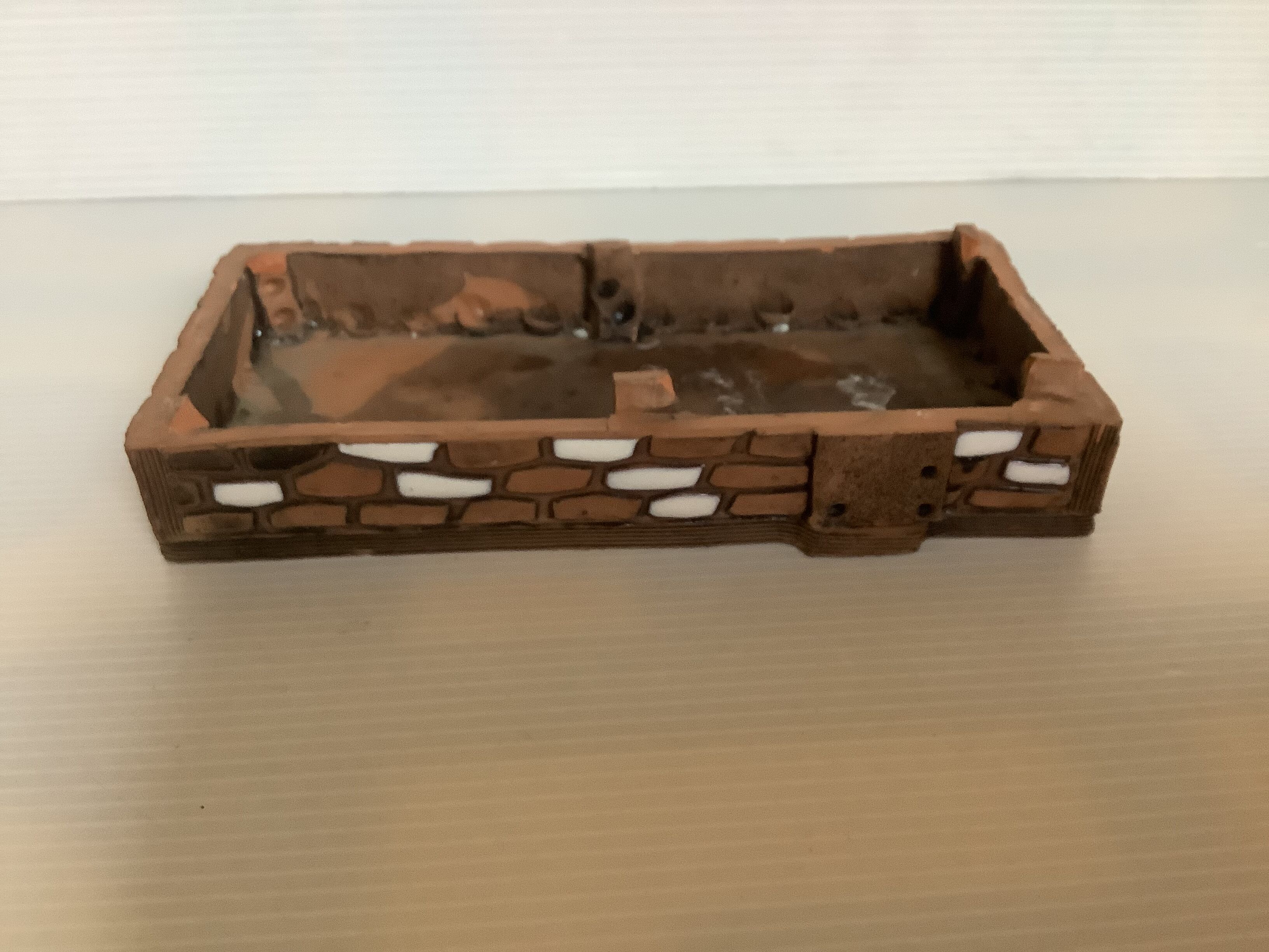 Homemade glazed terracotta candle box