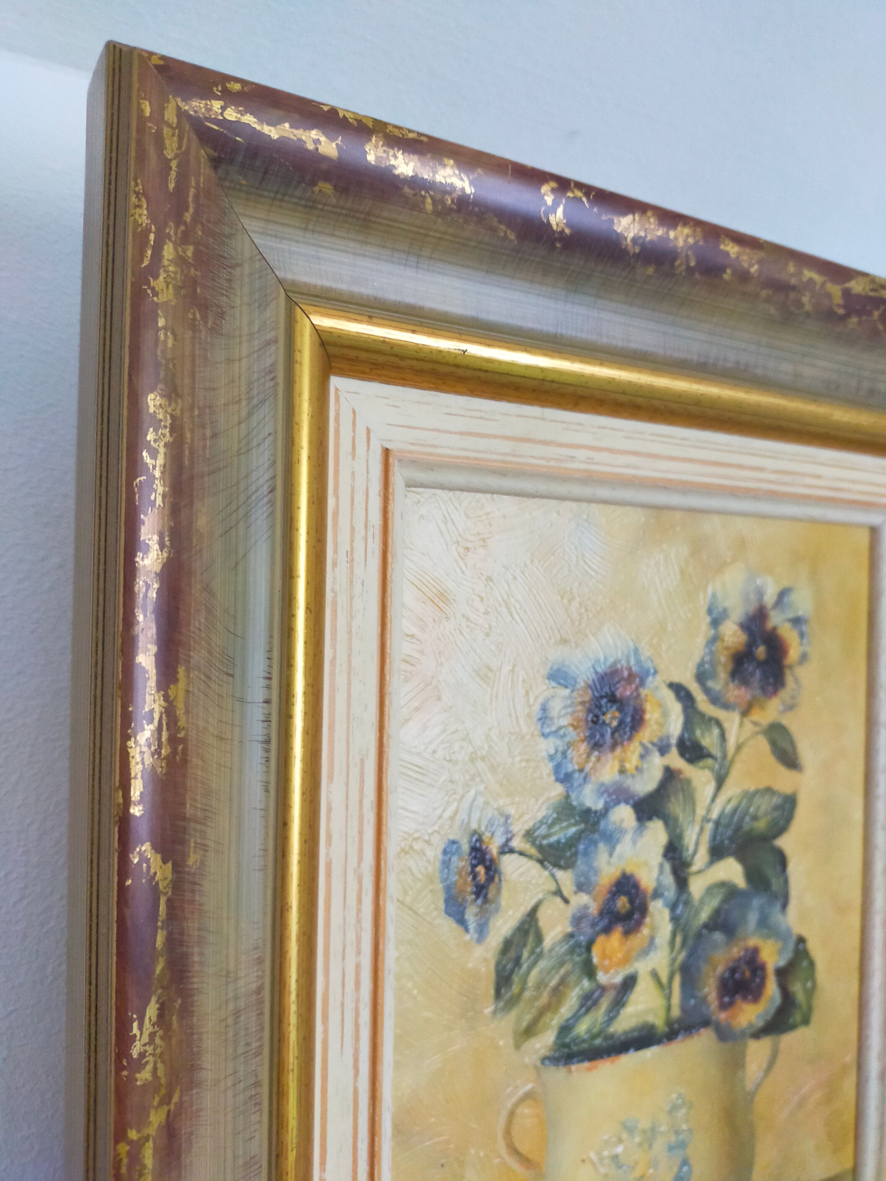 Toile nature morte de F Villeneuve