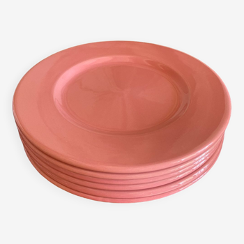 Set of 6 pink plates Moulin des loups